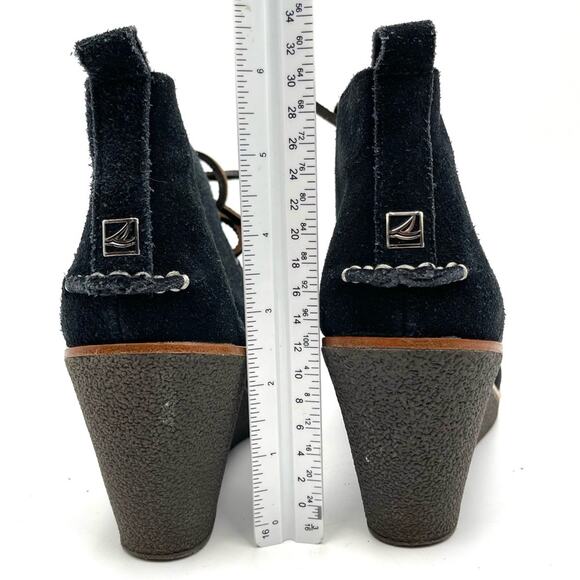 Sperry Harlow black ankle booties SIZE 7.5 EUC leather suede - Picture 9 of 10